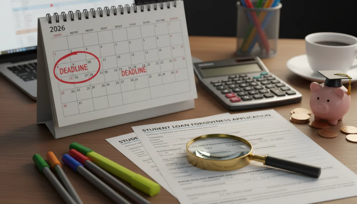 Calendar highlighting 2026 deadlines for student loan forgiveness applications
