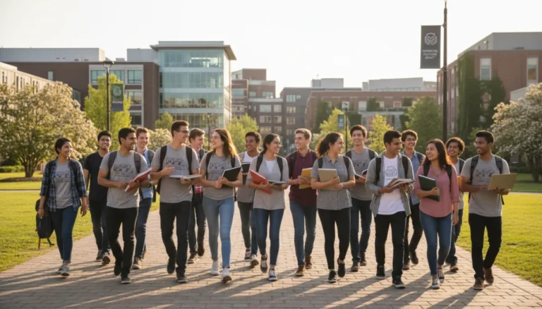 College students on campus, symbolizing higher education and financial aid options