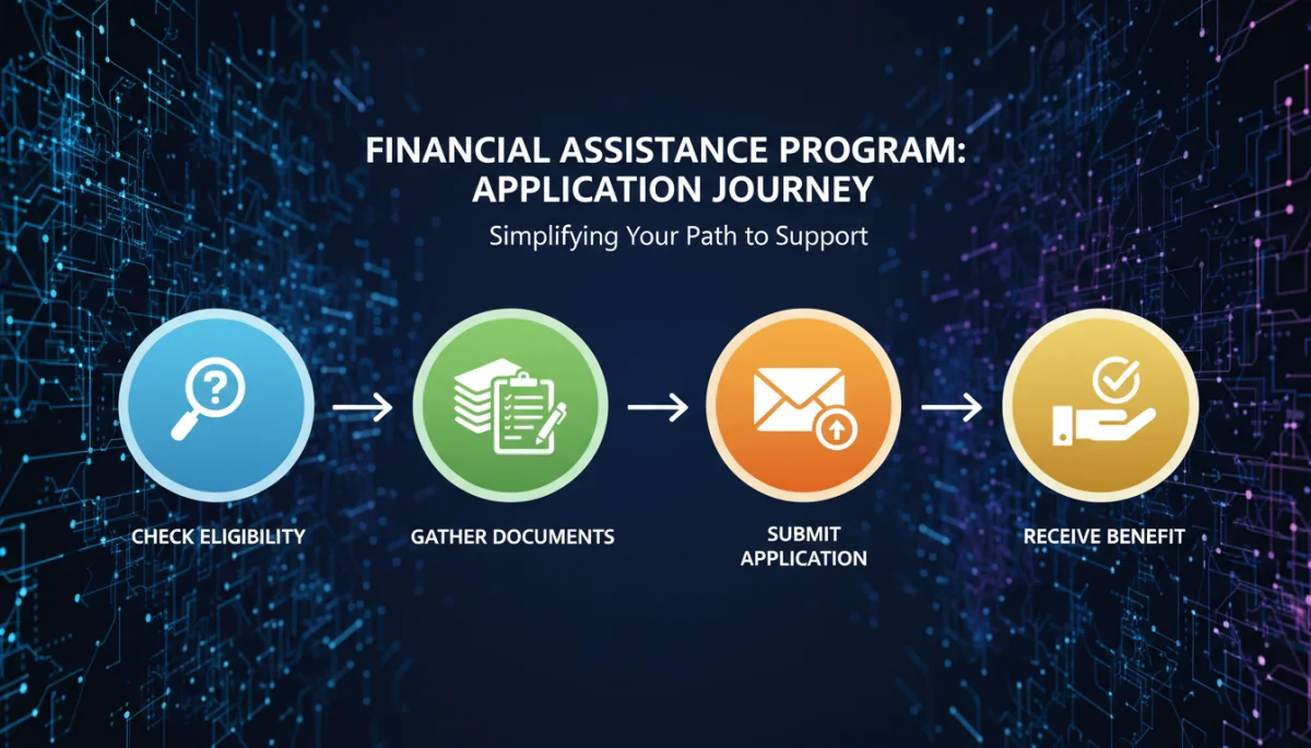 Simplified application process for the 2026 Emergency Broadband Benefit, showing steps to financial aid.