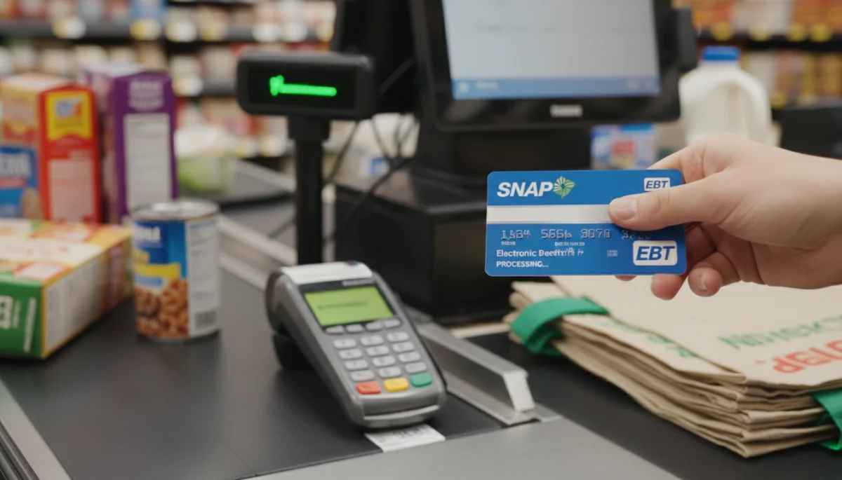 EBT card being used for SNAP benefits at checkout