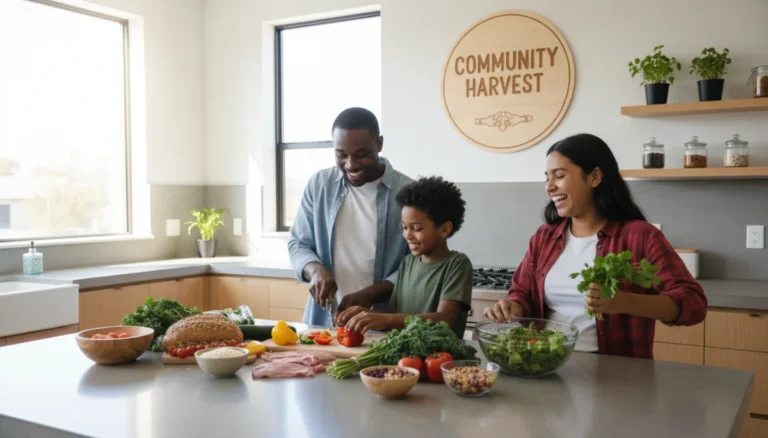 Family cooking together, symbolizing food assistance and community support in 2026