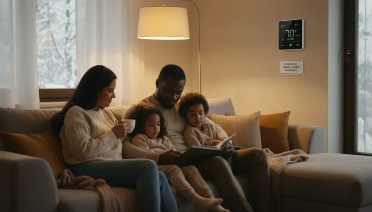 Family enjoying a warm home thanks to energy assistance programs