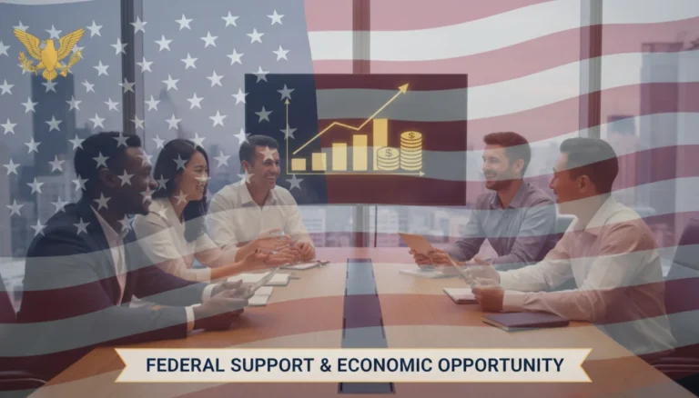 Small business owners discussing growth with federal grant opportunities in mind
