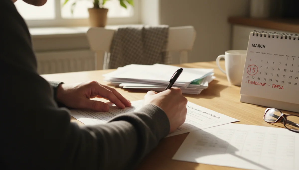Person filling out LIHEAP application form before March 15 deadline