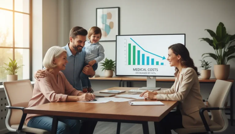 Financial counselor assisting diverse patients with medical bill reduction