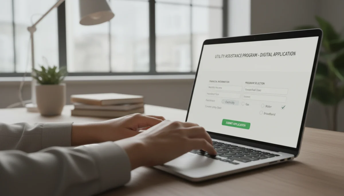 Person applying for 2026 utility assistance online.