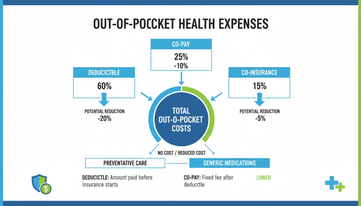 Infographic showing breakdown of out-of-pocket health costs