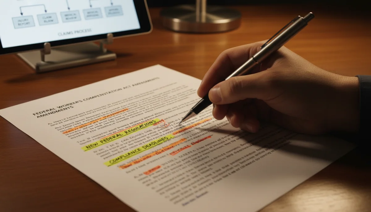 Hand reviewing federal worker's compensation claim documents