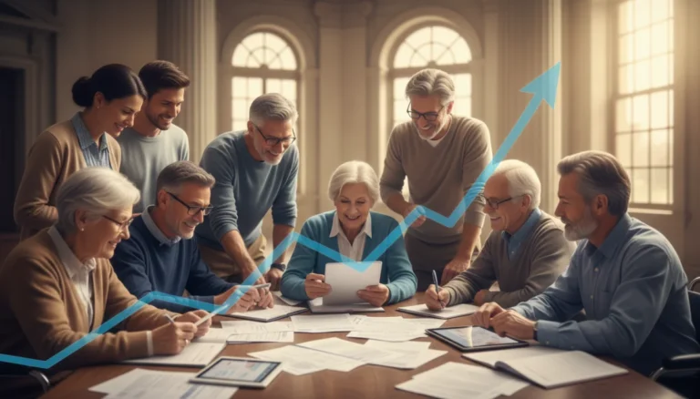 Diverse low-income individuals reviewing financial documents, symbolizing SSI benefit changes and hope.