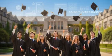 Graduates celebrating with documents, symbolizing student loan forgiveness success in 2026.