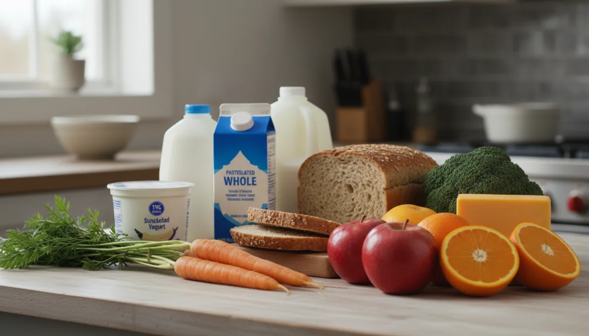 Healthy food items in WIC package