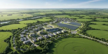 Modern rural community benefiting from USDA grants
