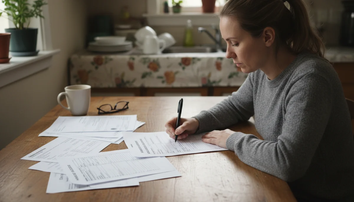 Filling out LIHEAP application form for energy assistance